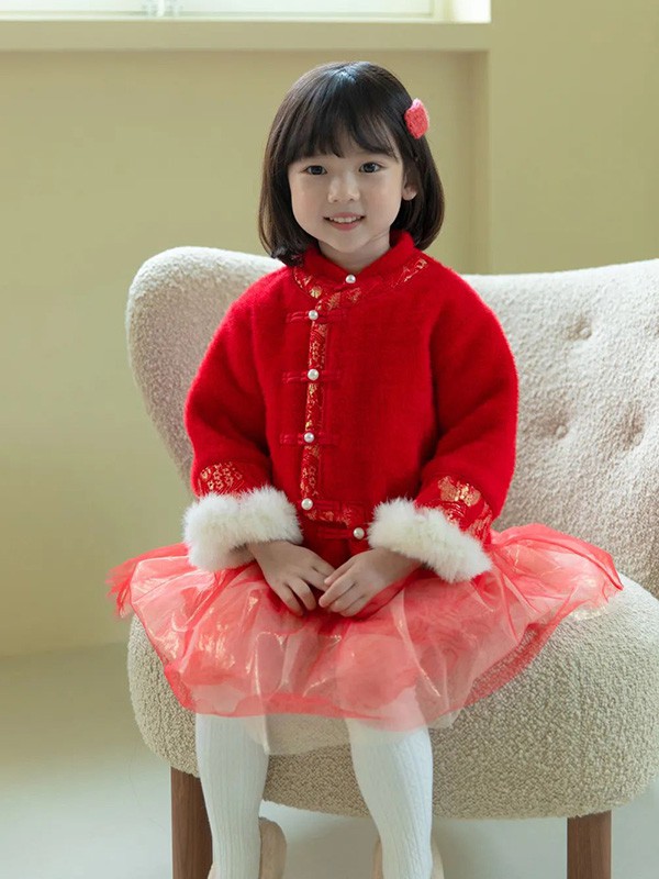 宝儿宝2020秋冬季红色外套