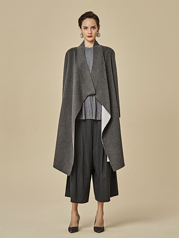 思凡女装2020秋冬季灰色宽松外套