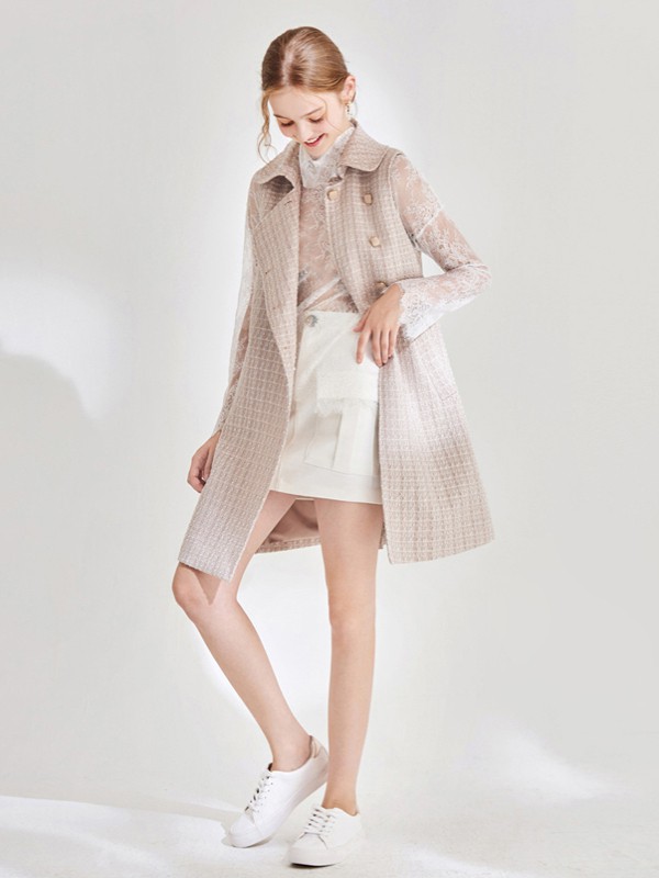 KATYKALEN2020秋冬季米色格子马夹