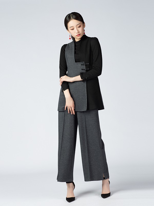 素罗依2020秋冬季拼色拼接马夹