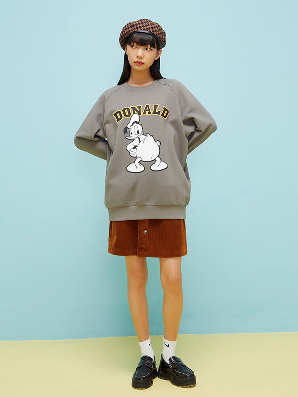 HYSTYL2020秋冬季灰色印花卫衣