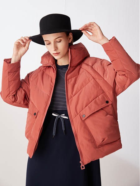 约布2020秋冬季红色纯色羽绒服