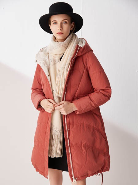 约布2020秋冬季红色纯色羽绒服