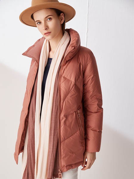 约布2020秋冬季红色纯色羽绒服