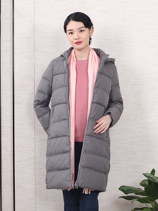 葵牌2020秋冬季灰色宽松羽绒服