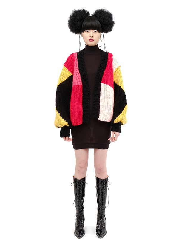 惠敏楠2020秋冬季拼色撞色外套