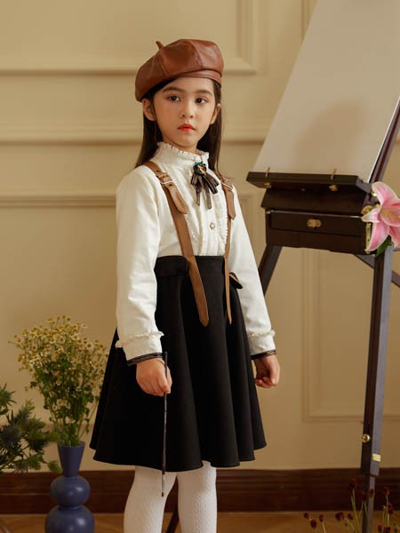 优仔优妹童装2020秋冬季白色木耳边衬衫