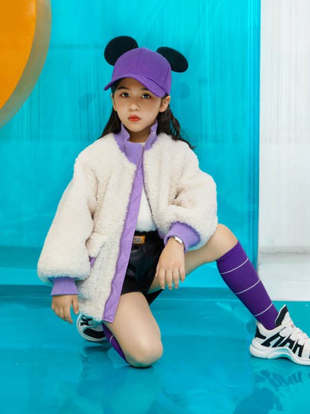 优仔优妹童装2020秋冬季白色撞色外套