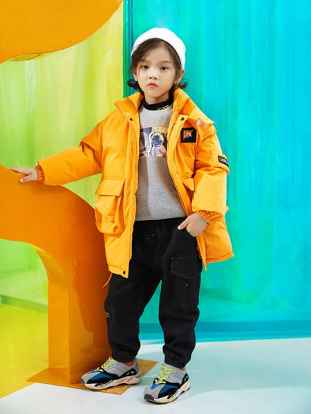 优仔优妹童装2020秋冬季黄色长款外套