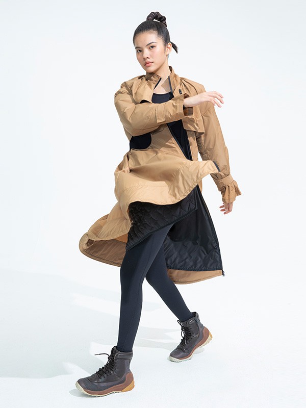 玛娅运动装2020秋冬季卡其色长款外套