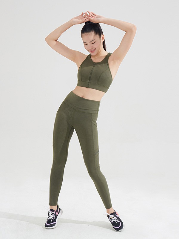玛娅运动装2020秋冬季绿色纯色运动装