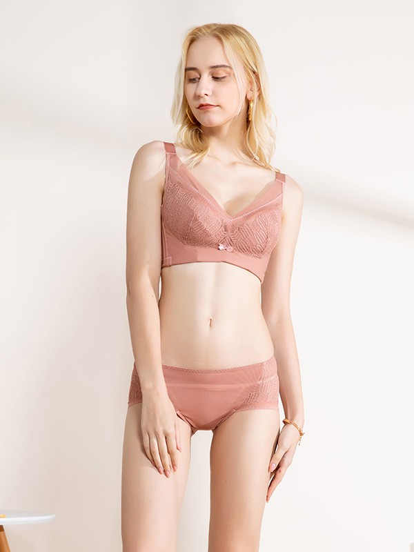 闺秘2020秋冬季粉色V型时尚内衣