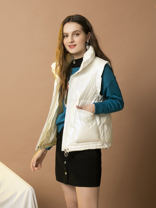 尘艺2020秋冬季白色纯色马夹