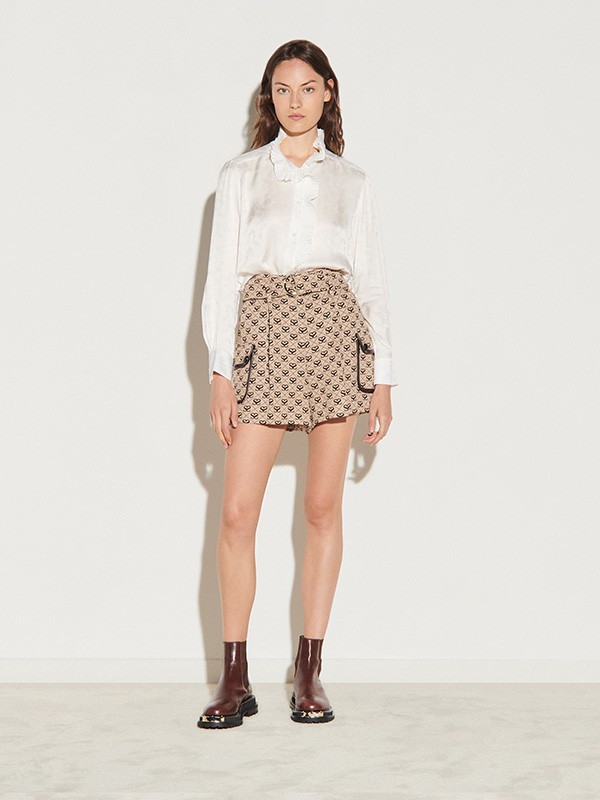 桑德罗2020秋冬季白色纯色衬衫