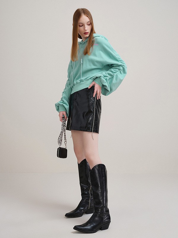 可可尼2020秋冬季绿色宽松上衣