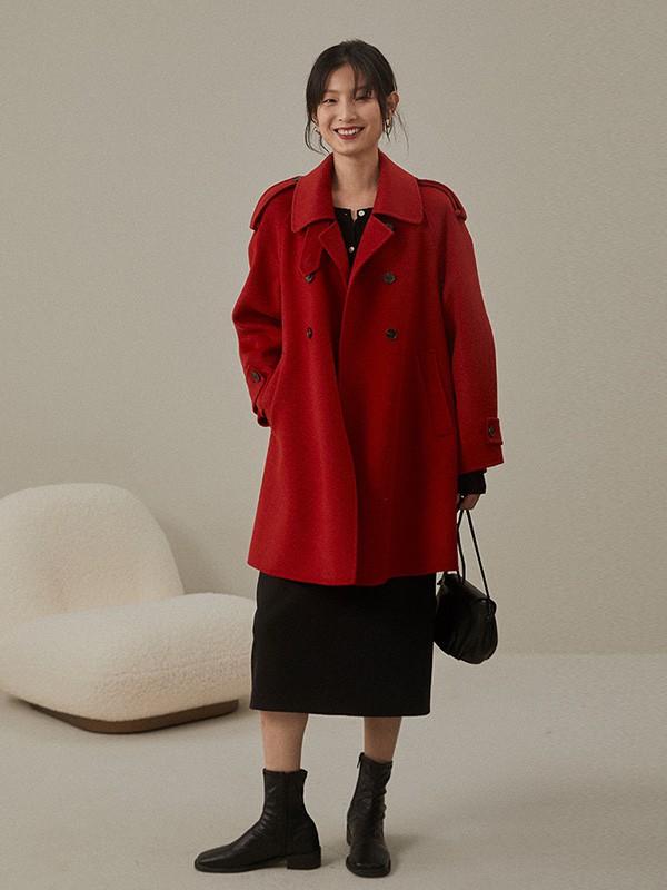 OrangeDesire2020秋冬季灰色宽松大衣