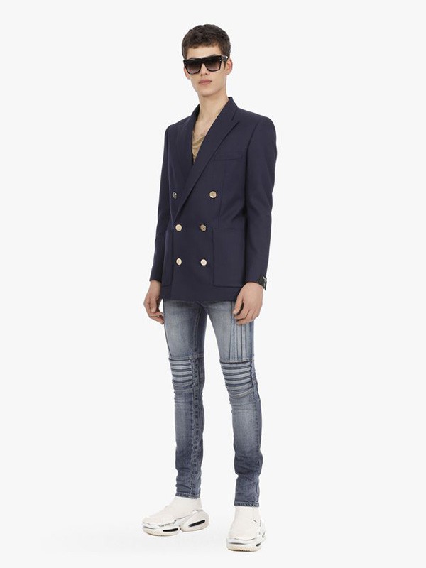 巴尔曼2020秋冬季藏蓝色纯色外套