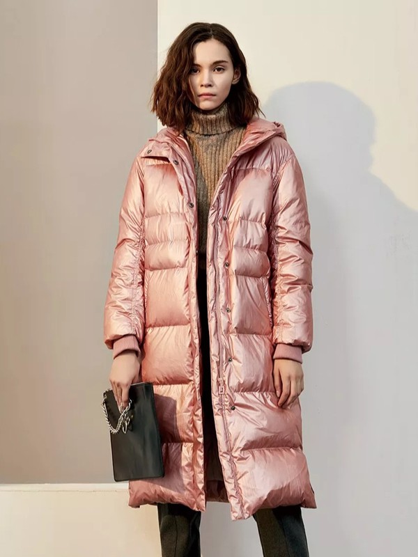 点占2020秋冬季粉色纯色羽绒服