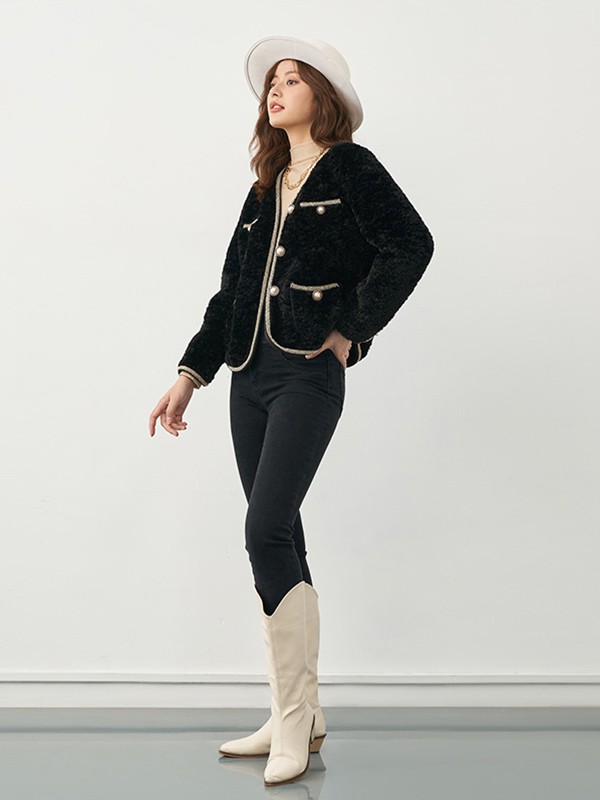 爱客2020秋冬季黑色宽松外套