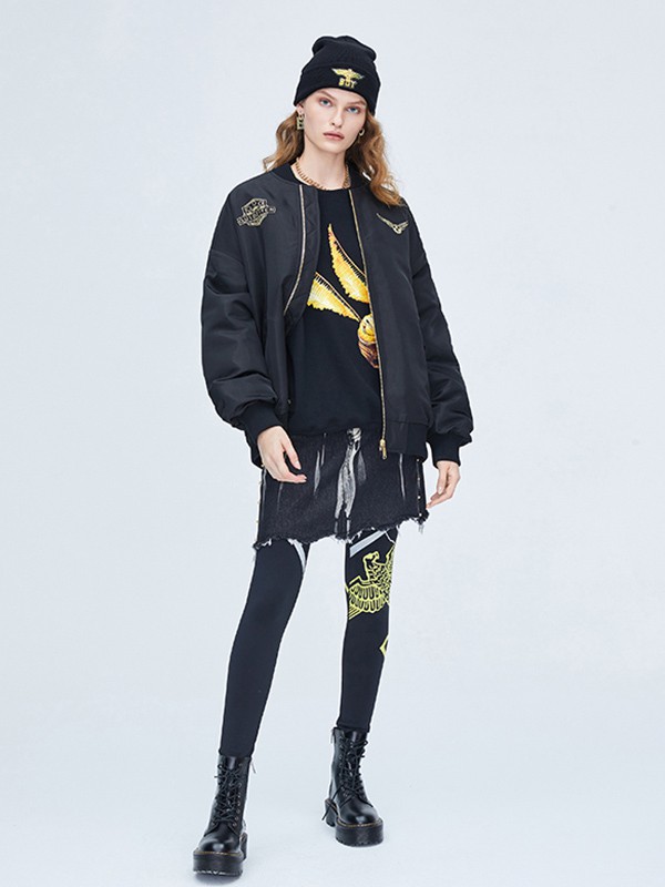 BoyLondon2020秋冬季黑色印花外套