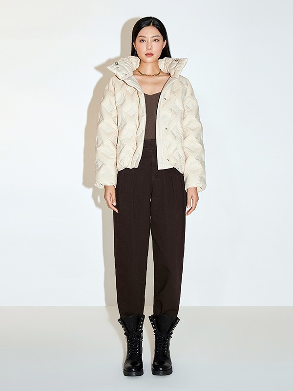 misssixty2020秋冬季米色高领羽绒服