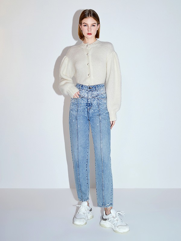 misssixty2020秋冬季白色泡泡袖上衣