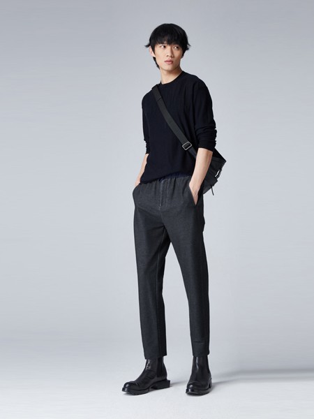 玛丝菲尔2020秋冬季黑色纯色打底衫