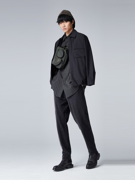 玛丝菲尔2020秋冬季黑色纯色衬衫