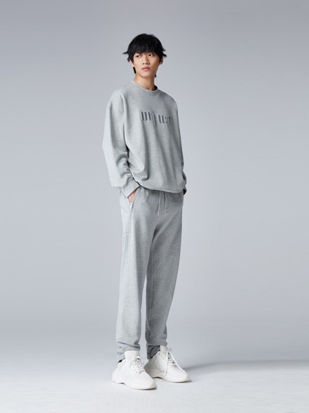 MJU:T男装2020秋冬季灰色字母卫衣