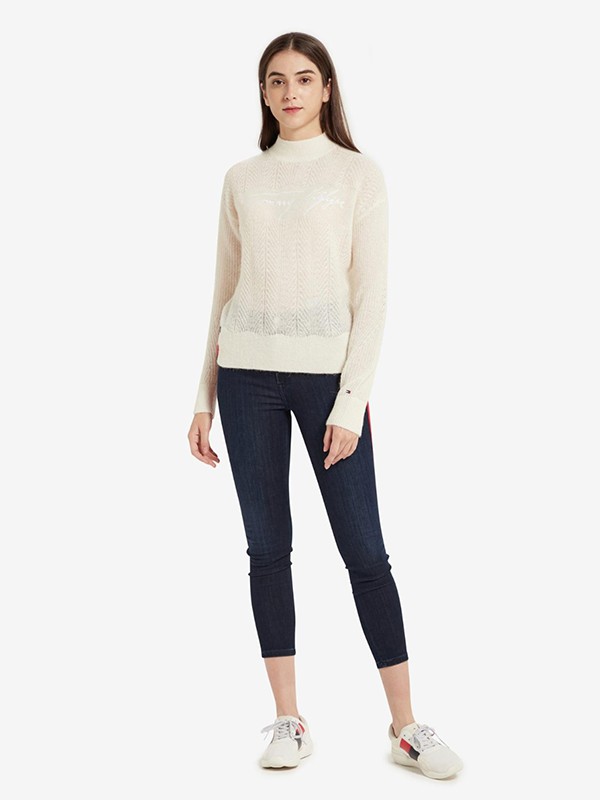 汤米·希尔费格2020秋冬季米色纯色毛衣