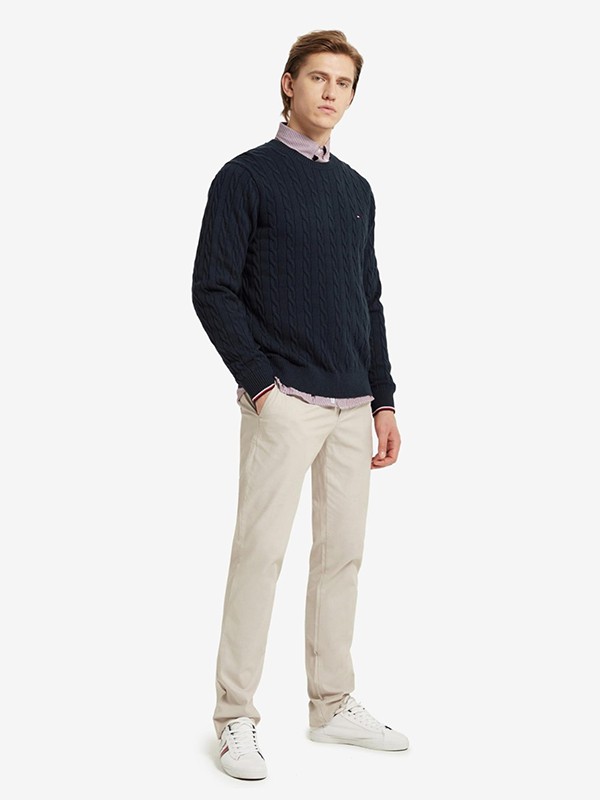 汤米·希尔费格2020秋冬季黑色纯色毛衣