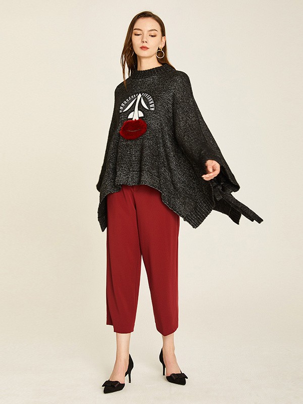 敦奴2020秋冬季黑色图案上衣