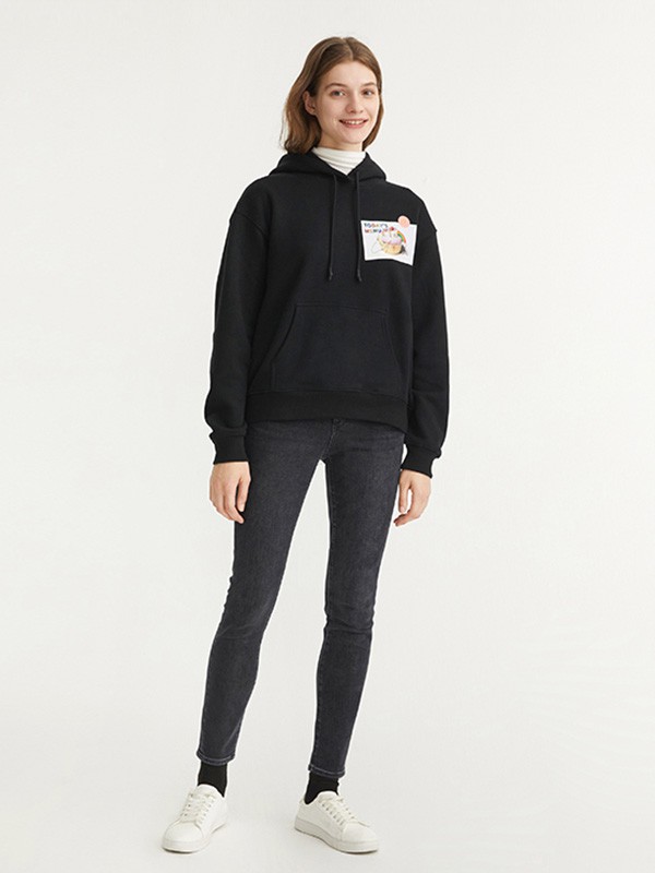 O.C.E.2020秋冬季黑色印花卫衣