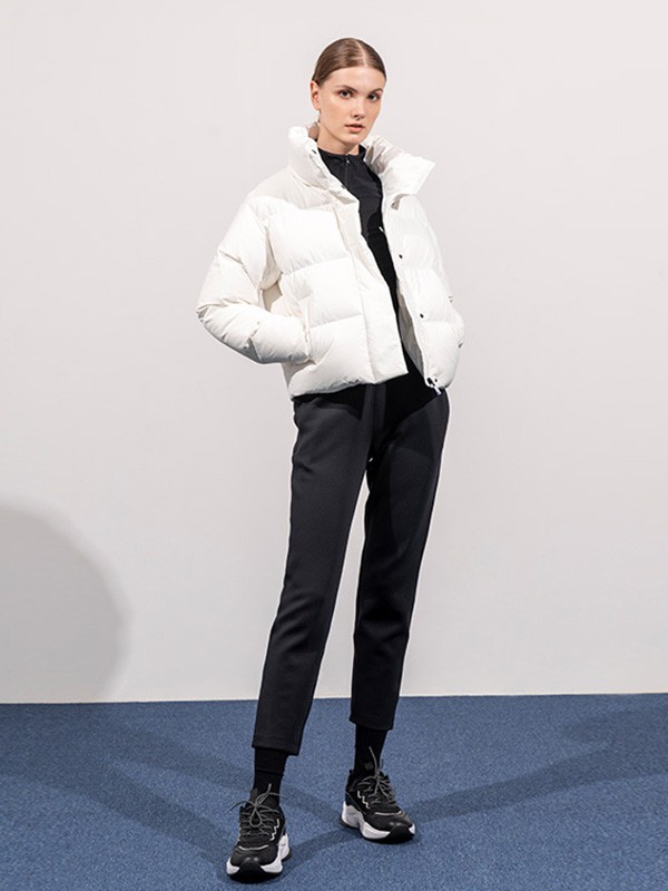 O.C.E.休闲装2020秋冬季白色纯色羽绒服