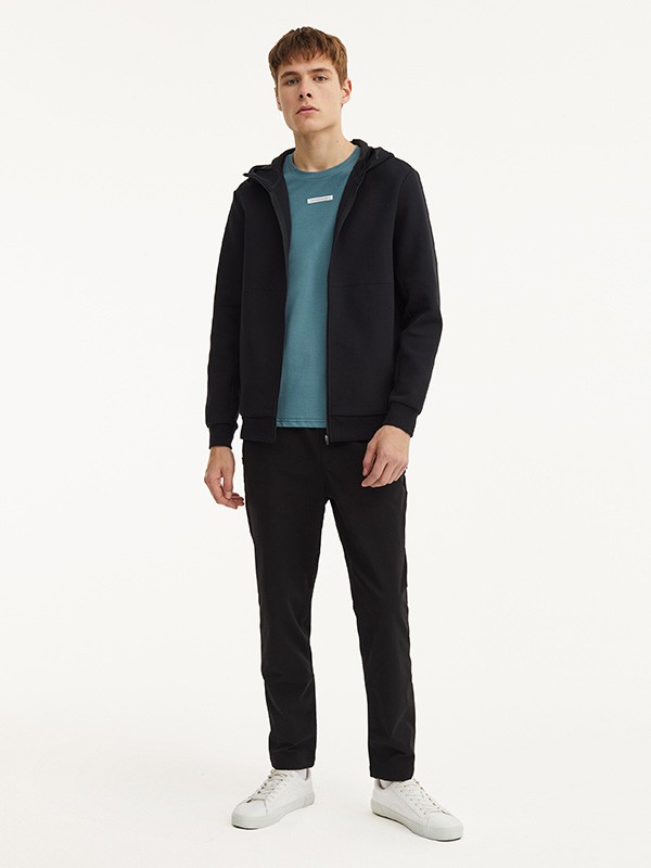 O.C.E.休闲装2020秋冬季黑色连帽外套