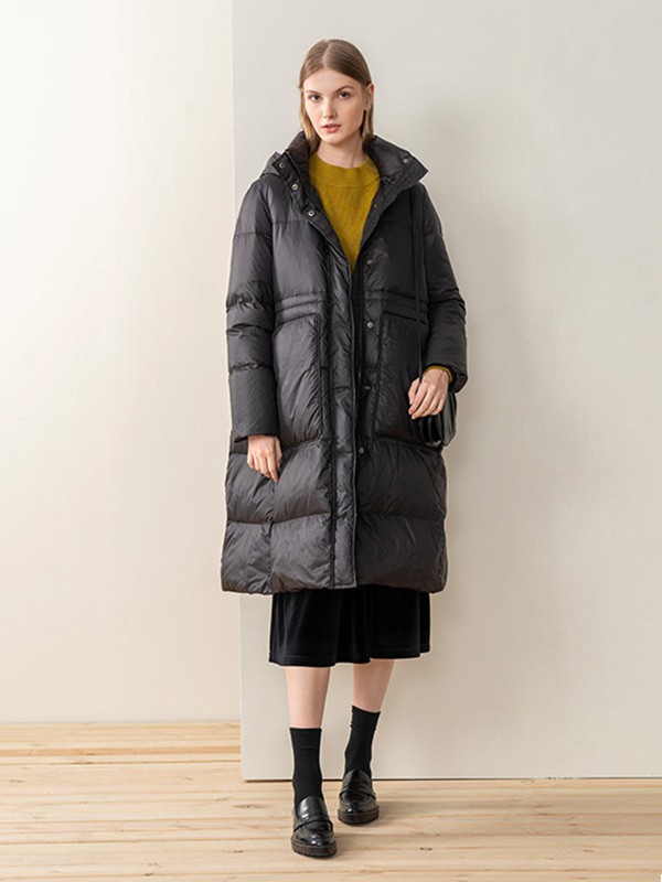 O.C.E.2020秋冬季黑色宽松羽绒服