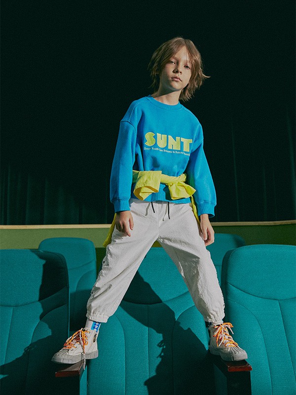 SUNTLAB2020秋冬季蓝色字母卫衣