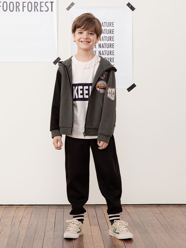 broadcute2020秋冬季灰色撞色外套