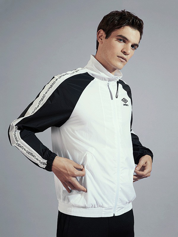 茵宝运动装2020秋冬季白色撞色外套