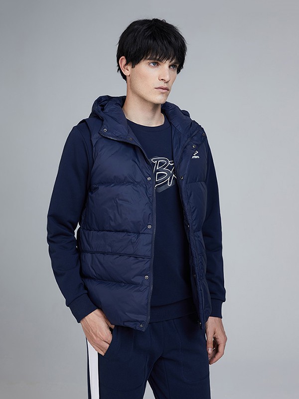 茵宝运动装2020秋冬季藏蓝色连帽马夹