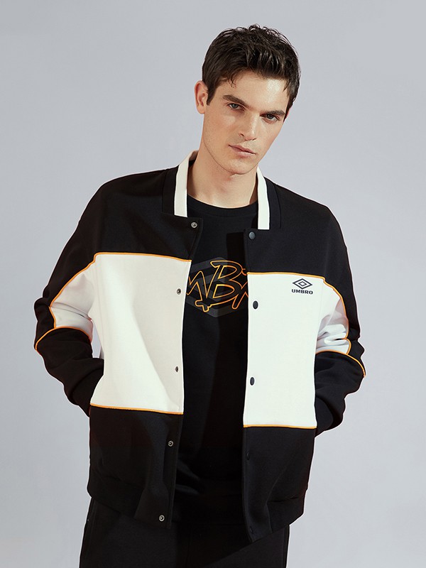 茵宝运动装2020秋冬季黑色撞色外套