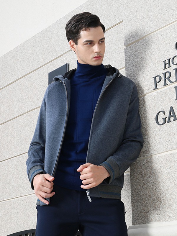 爱缪斯2020秋冬季灰色连帽外套