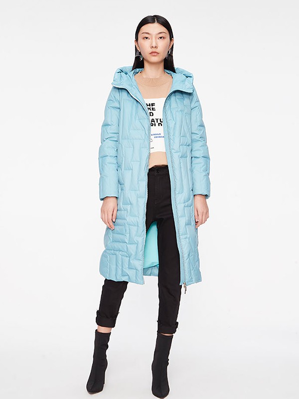CONATUS2020秋冬季蓝色连帽羽绒服