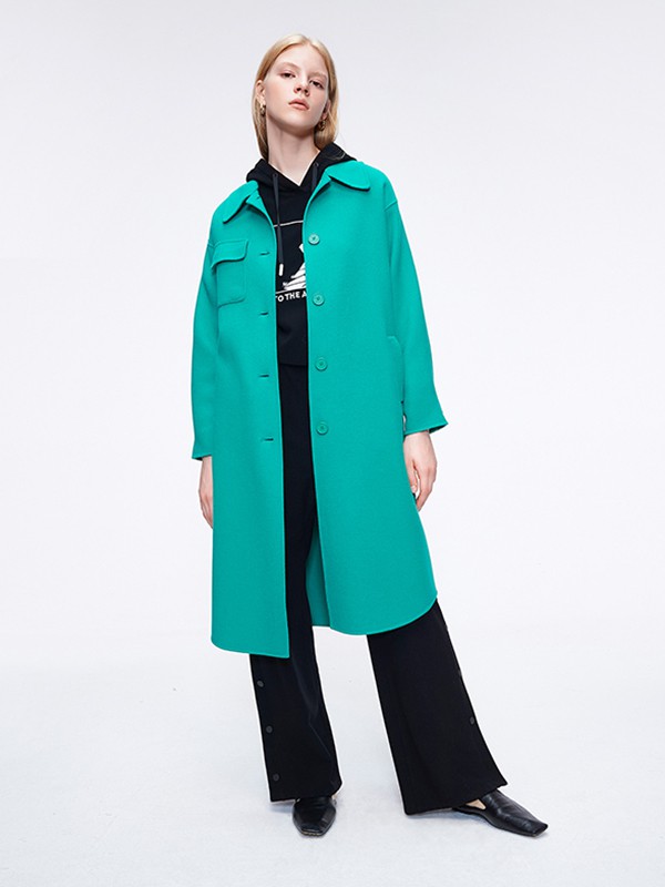 CONATUS2020秋冬季绿色宽松大衣