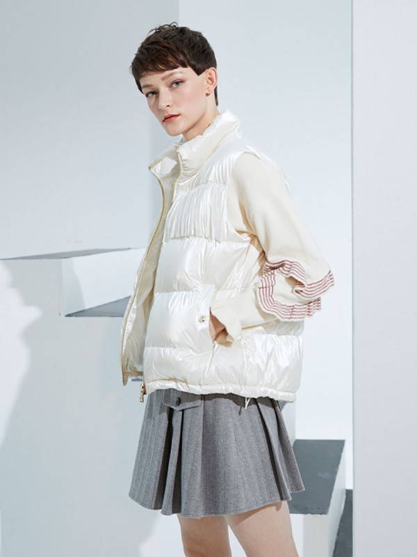 美言女装2020秋冬季白色宽松羽绒服