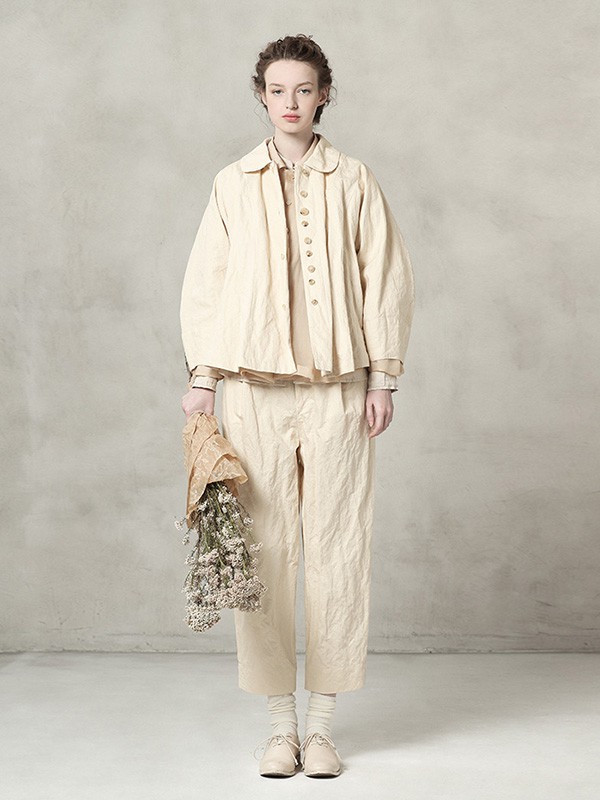 茶愫女装2020秋冬季米色宽松外套