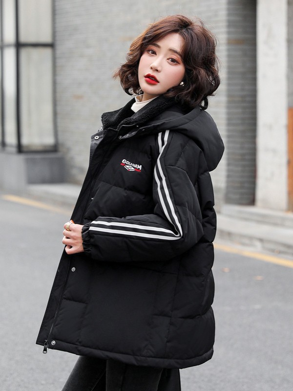 高梵羽绒服2020秋冬季黑色纯色羽绒服