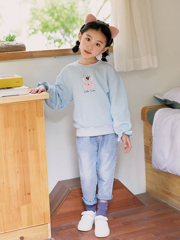 迪士汤姆2020秋冬季白色印花卫衣