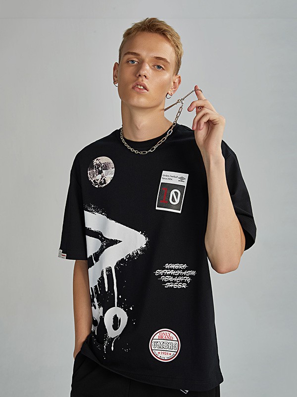 茵宝2020夏季黑色图案T恤