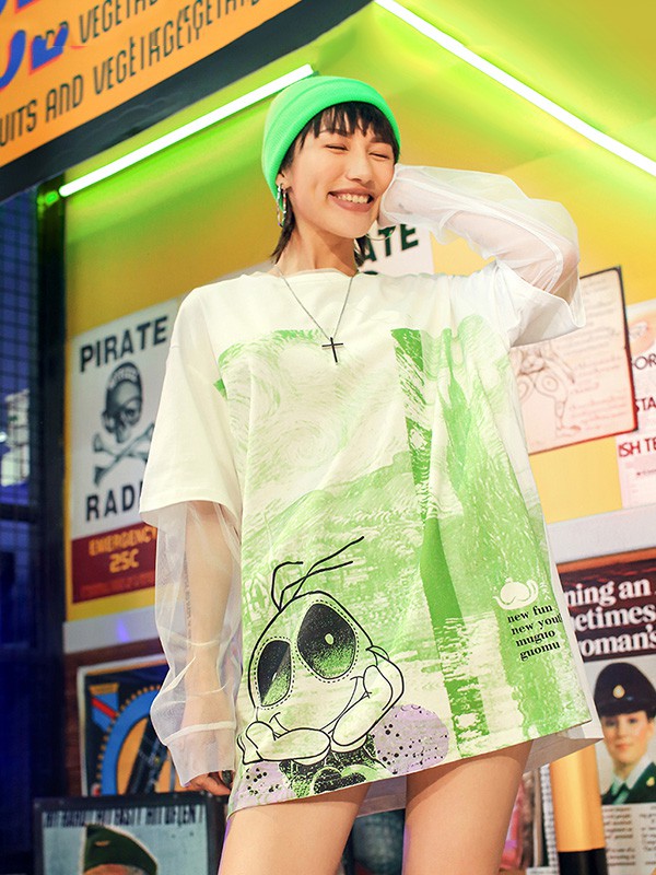 木果果木2020夏季白色图案T恤